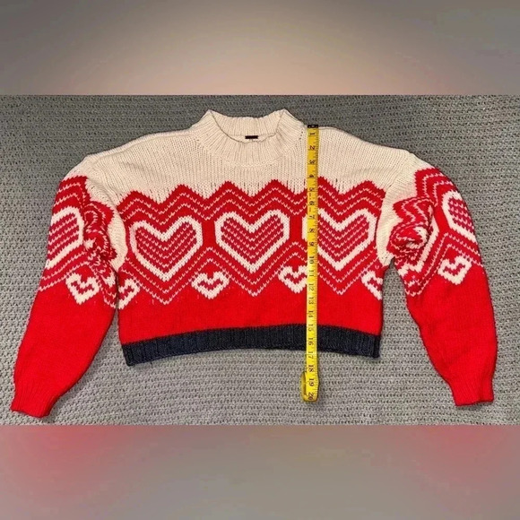 Free People I Heart You Wool Alpaca Blend Cropped Sweater Size XS - Picture 2 of 8
